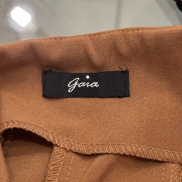 Women's Brown High Waisted Trouser with Gold Buttons - Small - Picture 6 of 8